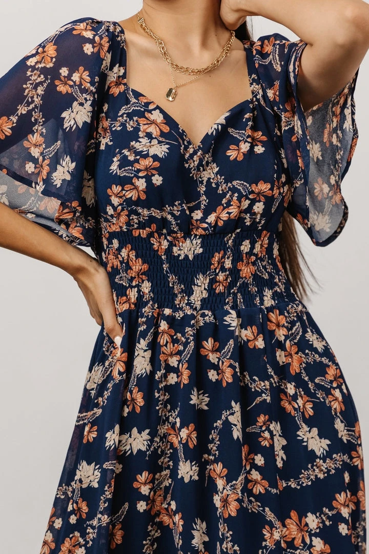 BB Custom Dresses April Sweetheart Maxi Dress | Dark Blue Floral 6 BB Custom Dresses April Sweetheart Maxi Dress | Dark Blue Floral