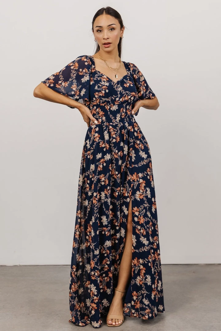 BB Custom Dresses April Sweetheart Maxi Dress | Dark Blue Floral 5 BB Custom Dresses April Sweetheart Maxi Dress | Dark Blue Floral