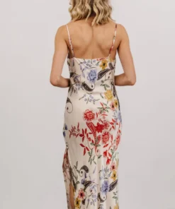 DF Arabella Cowl Neck Midi Dress | Ivory Multi Floral Dresses