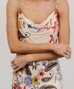 DF Arabella Cowl Neck Midi Dress | Ivory Multi Floral Dresses