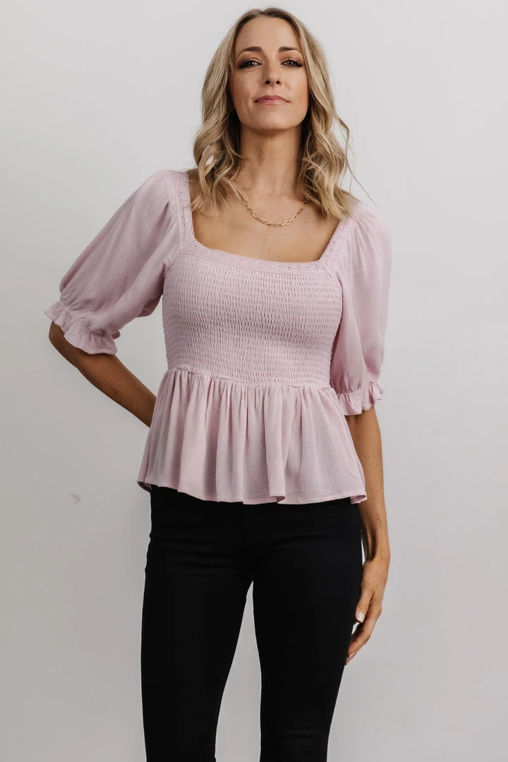 IL Arden Smocked Top | Pale Pink 5 IL Arden Smocked Top | Pale Pink