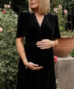 RR Artemis Velvet Maxi Dress | Black Dresses