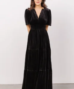 RR Artemis Velvet Maxi Dress | Black Dresses