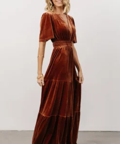 RR Dresses Artemis Velvet Maxi Dress | Dark Spice