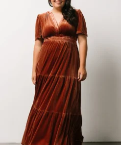 RR Dresses Artemis Velvet Maxi Dress | Dark Spice