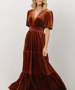 RR Dresses Artemis Velvet Maxi Dress | Dark Spice