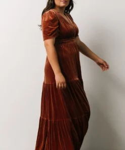 RR Dresses Artemis Velvet Maxi Dress | Dark Spice