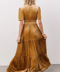 RR Dresses Artemis Velvet Maxi Dress | French Gold