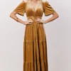 RR Dresses Artemis Velvet Maxi Dress | French Gold