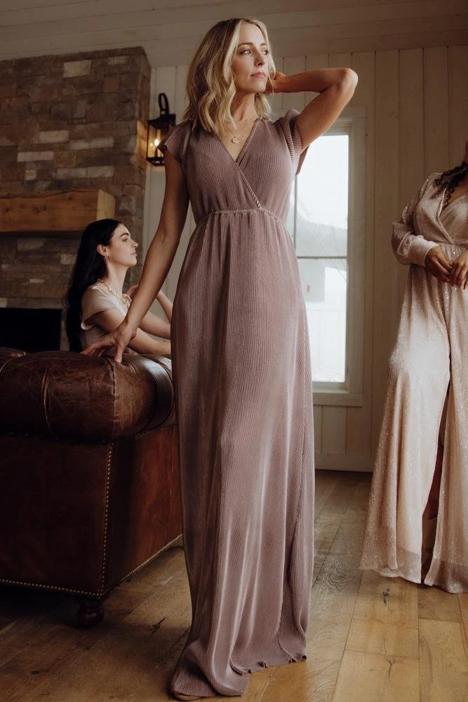 BB Custom Dresses Athena Pleated Maxi Dress | Autumn Orchid 2 BB Custom Dresses Athena Pleated Maxi Dress | Autumn Orchid