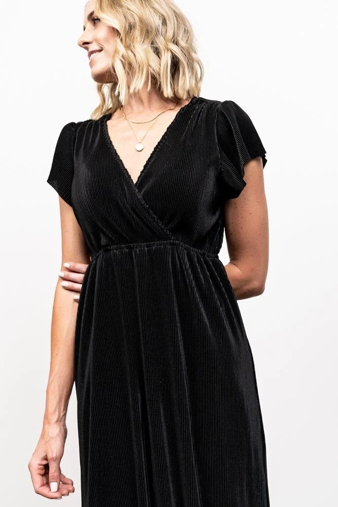 BB Custom Athena Pleated Maxi Dress | Black 6 BB Custom Athena Pleated Maxi Dress | Black