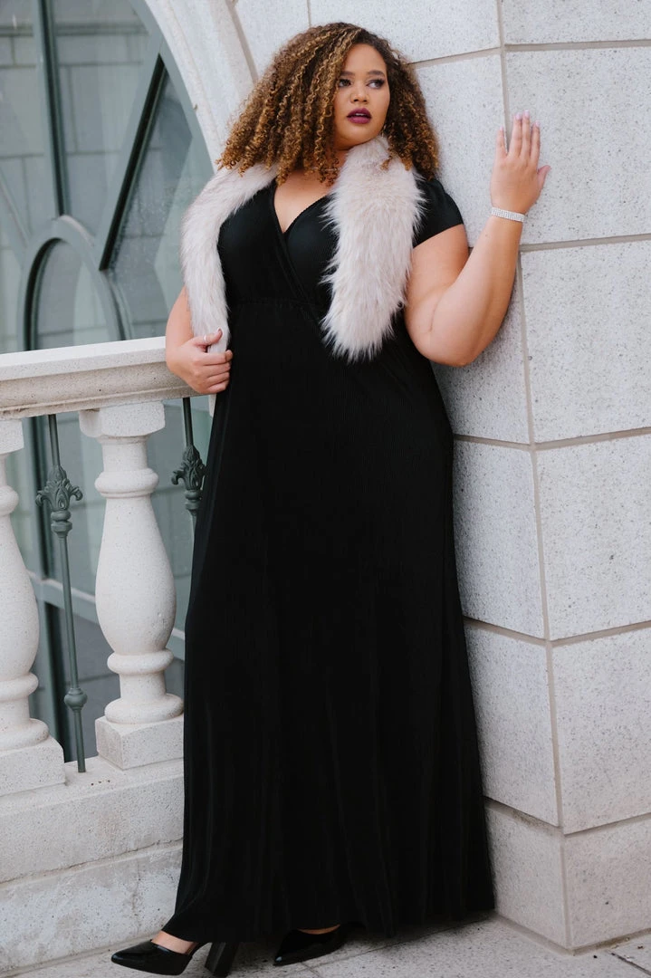 BB Custom Athena Pleated Maxi Dress | Black 3 BB Custom Athena Pleated Maxi Dress | Black