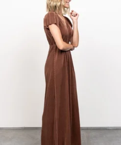 BB Custom Dresses Athena Pleated Maxi Dress | Bronze