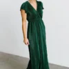 BB Custom Athena Pleated Maxi Dress | Forest
