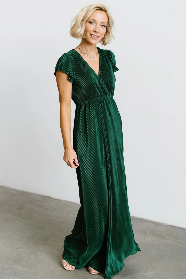 BB Custom Athena Pleated Maxi Dress | Forest 1 BB Custom Athena Pleated Maxi Dress | Forest