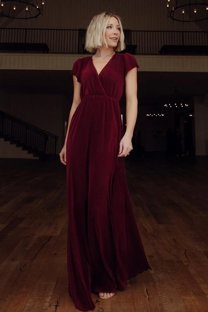 BB Custom Athena Pleated Maxi Dress | Mulberry 2 BB Custom Athena Pleated Maxi Dress | Mulberry