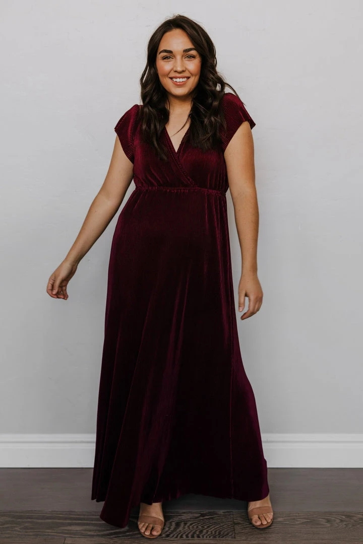 BB Custom Athena Pleated Maxi Dress | Mulberry 4 BB Custom Athena Pleated Maxi Dress | Mulberry