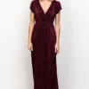 BB Custom Athena Pleated Maxi Dress | Mulberry