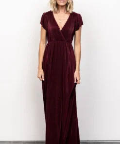 BB Custom Athena Pleated Maxi Dress | Mulberry