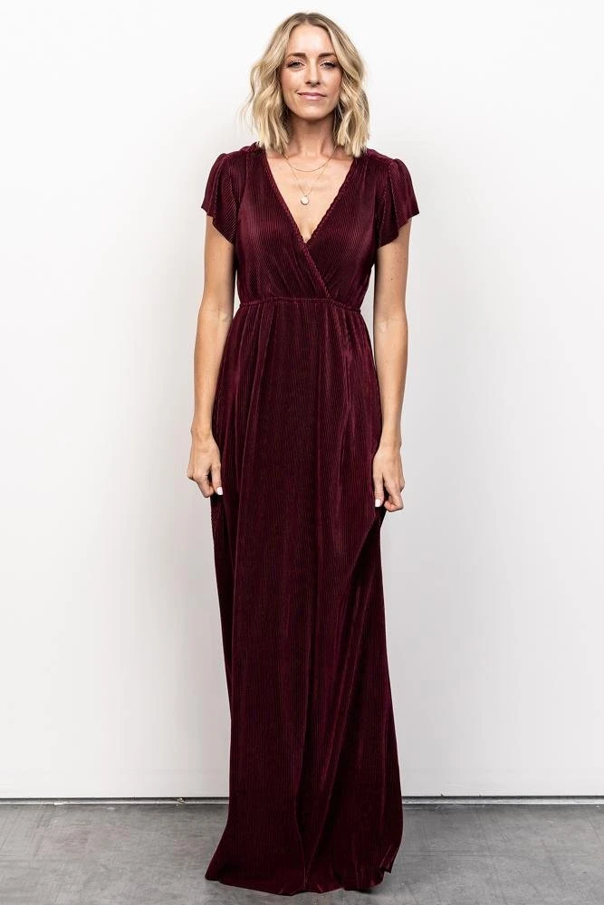 BB Custom Athena Pleated Maxi Dress | Mulberry 1 BB Custom Athena Pleated Maxi Dress | Mulberry