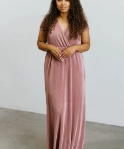 BB Custom Athena Pleated Maxi Dress | Rose Dresses