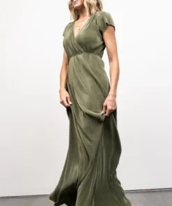 BB Custom Dresses Athena Pleated Maxi Dress | Sage