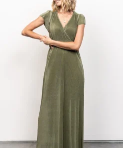 BB Custom Dresses Athena Pleated Maxi Dress | Sage