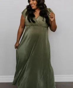 BB Custom Dresses Athena Pleated Maxi Dress | Sage