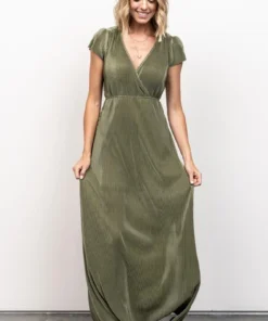 BB Custom Dresses Athena Pleated Maxi Dress | Sage