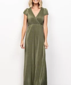 BB Custom Dresses Athena Pleated Maxi Dress | Sage