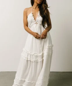 DD Augusta Halter Neck Maxi Dress | Off White