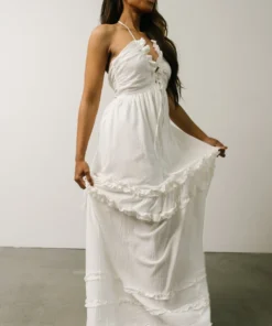 DD Augusta Halter Neck Maxi Dress | Off White