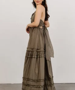 DD Shop All Augusta Halter Neck Maxi Dress | Olive