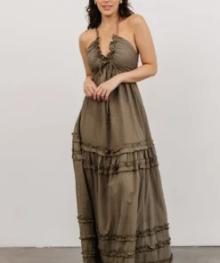 DD Shop All Augusta Halter Neck Maxi Dress | Olive 9 DD Shop All Augusta Halter Neck Maxi Dress | Olive