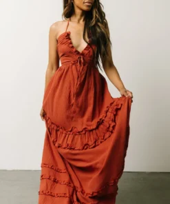 DD Augusta Halter Neck Maxi Dress | Terracotta Dresses 15 DD Augusta Halter Neck Maxi Dress | Terracotta Dresses