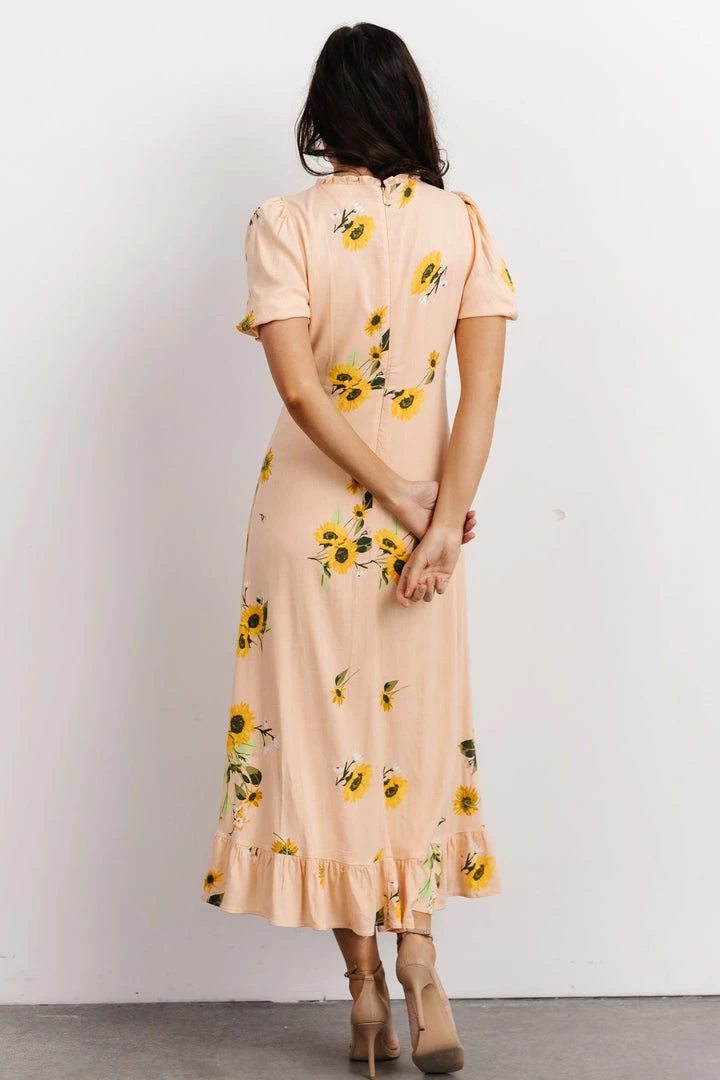 SL Dresses Avalon Front Tie Dress | Peach Floral 5 SL Dresses Avalon Front Tie Dress | Peach Floral