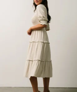 SL Avery Tiered Midi Dress | Natural