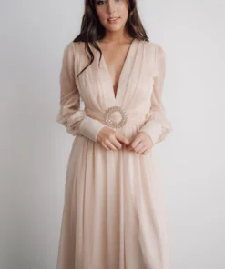 Soi Dresses Azariah Shimmer Maxi Dress | Champagne 15 Soi Dresses Azariah Shimmer Maxi Dress | Champagne