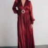 Soi Dresses Azariah Shimmer Maxi Dress | Wine