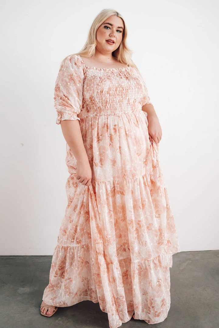 BB Custom Dresses Bailey Eyelet Maxi Dress | Apricot 2 BB Custom Dresses Bailey Eyelet Maxi Dress | Apricot