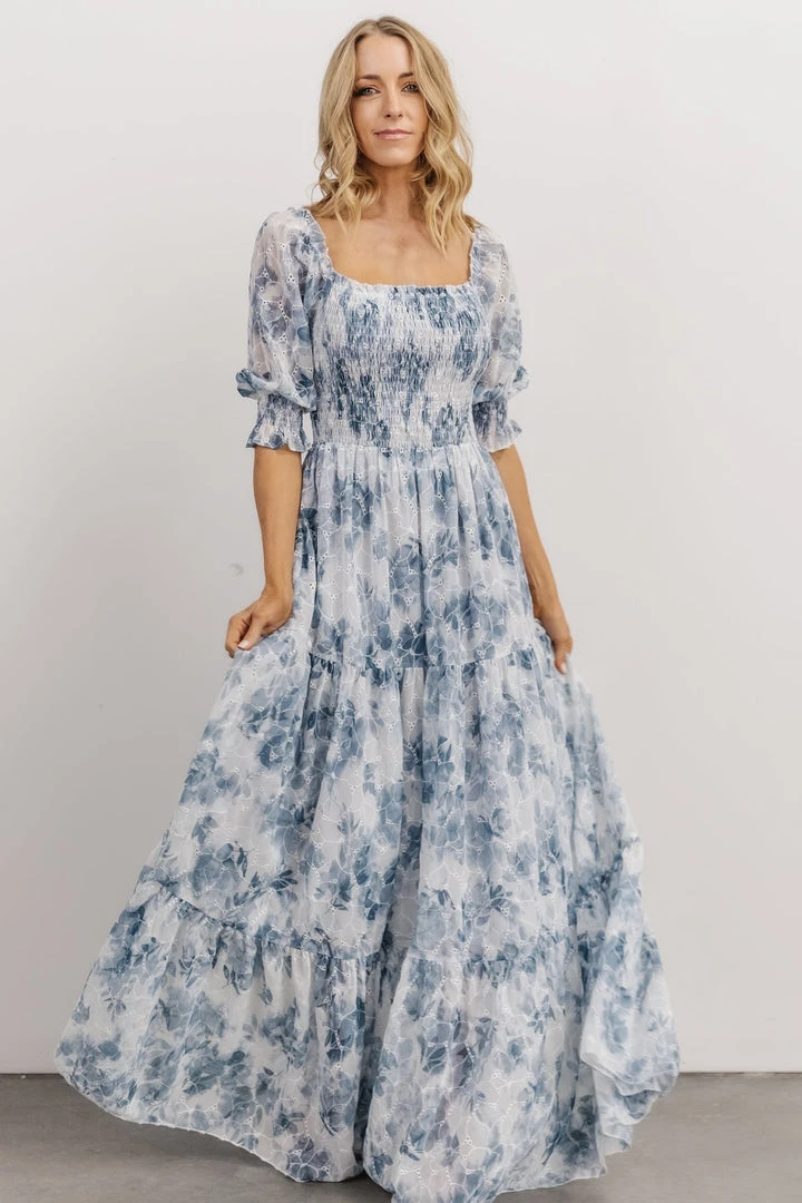 BB Custom Bailey Eyelet Maxi Dress | Blue 9 BB Custom Bailey Eyelet Maxi Dress | Blue