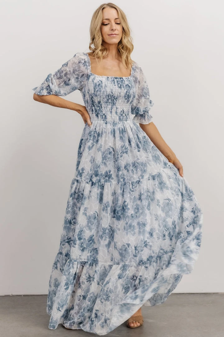 BB Custom Bailey Eyelet Maxi Dress | Blue 2 BB Custom Bailey Eyelet Maxi Dress | Blue