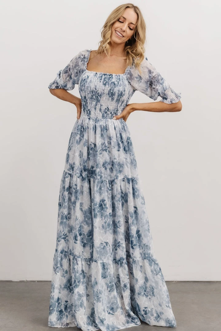 BB Custom Bailey Eyelet Maxi Dress | Blue 1 BB Custom Bailey Eyelet Maxi Dress | Blue