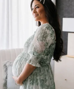 BB Custom Dresses Bailey Eyelet Maxi Dress | Sage 32 BB Custom Dresses Bailey Eyelet Maxi Dress | Sage