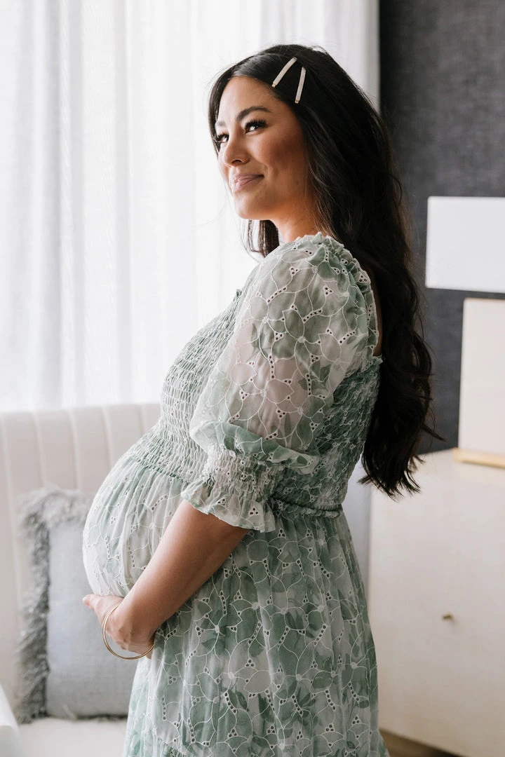 BB Custom Dresses Bailey Eyelet Maxi Dress | Sage 16 BB Custom Dresses Bailey Eyelet Maxi Dress | Sage