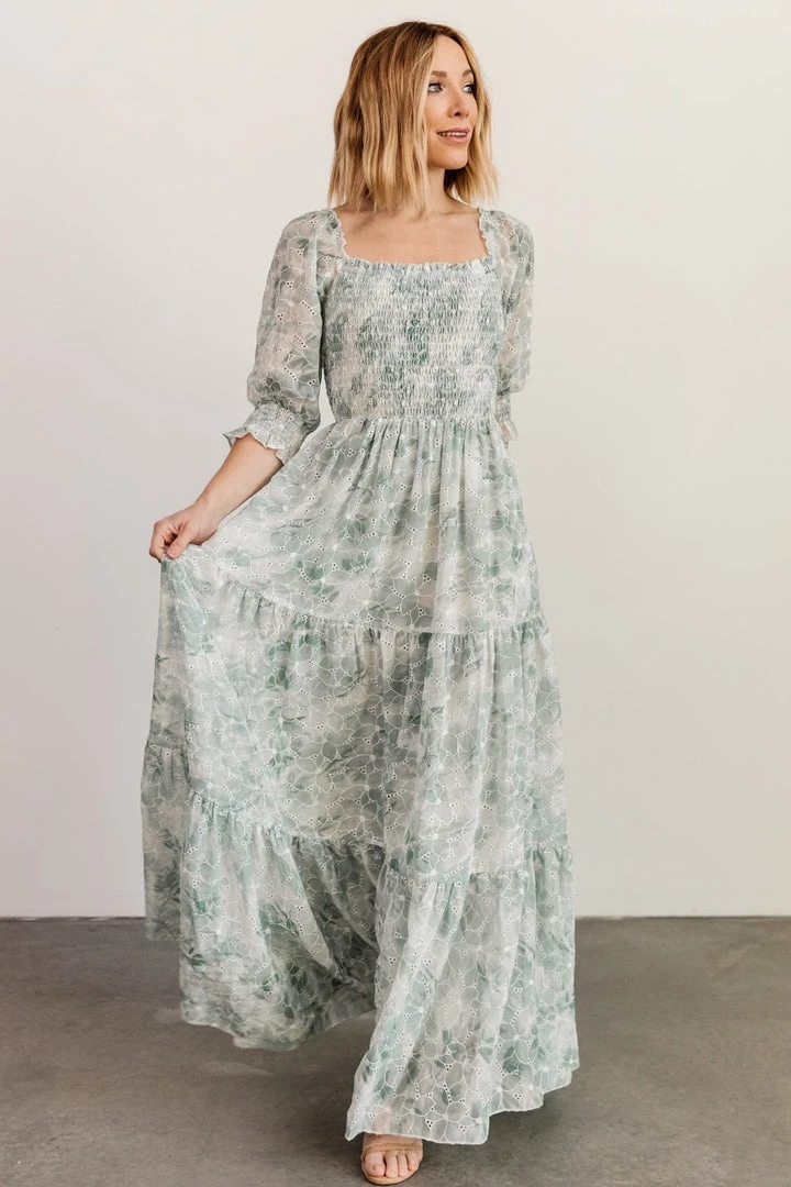BB Custom Dresses Bailey Eyelet Maxi Dress | Sage 6 BB Custom Dresses Bailey Eyelet Maxi Dress | Sage