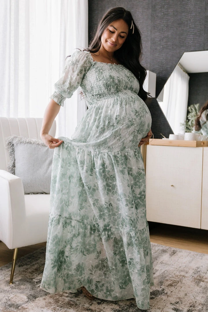 BB Custom Dresses Bailey Eyelet Maxi Dress | Sage 15 BB Custom Dresses Bailey Eyelet Maxi Dress | Sage