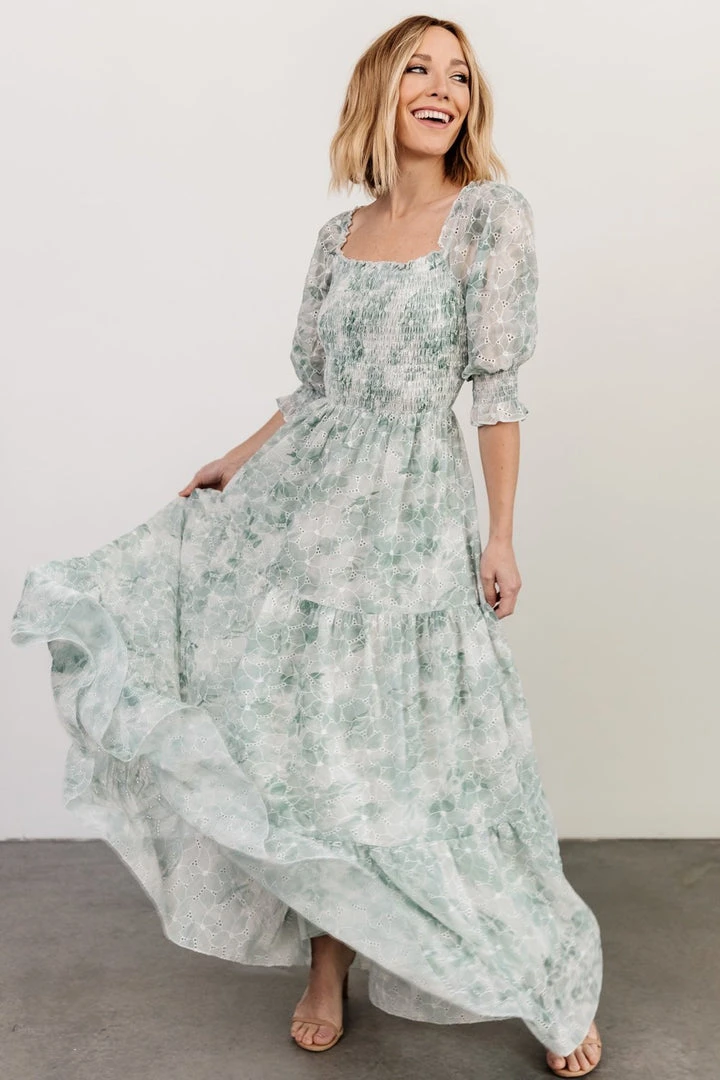 BB Custom Dresses Bailey Eyelet Maxi Dress | Sage 3 BB Custom Dresses Bailey Eyelet Maxi Dress | Sage