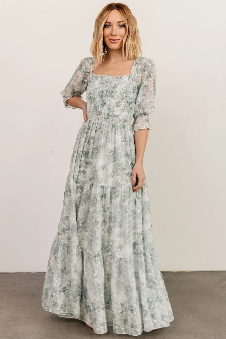 BB Custom Dresses Bailey Eyelet Maxi Dress | Sage 2 BB Custom Dresses Bailey Eyelet Maxi Dress | Sage