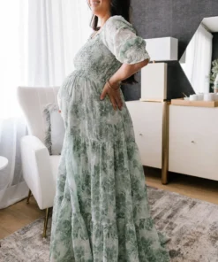 BB Custom Dresses Bailey Eyelet Maxi Dress | Sage 33 BB Custom Dresses Bailey Eyelet Maxi Dress | Sage